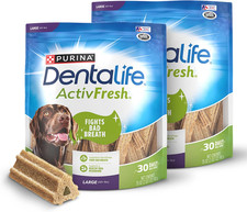 Activfresh Pack of 2 Dog Chews for Large Dogs 40 Lbs. and Up, Dental Chews to Fr