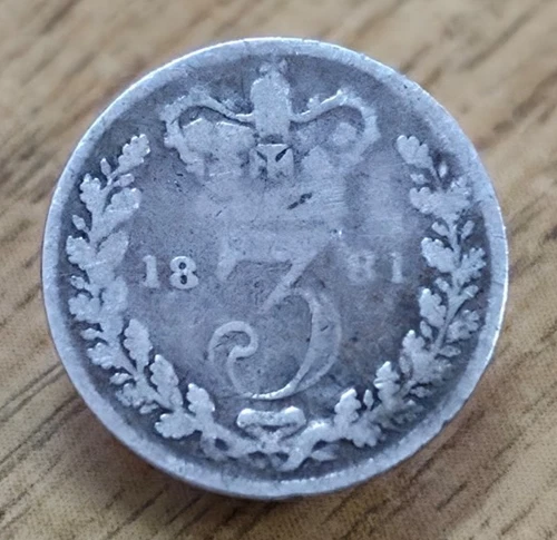 1881 Victoria Threepence — photo from the most recent tracked eBay sale