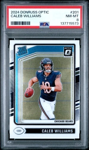 2024 PANINI DONRUSS OPTIC #201 CALEB WILLIAMS ROOKIE RC PSA 8