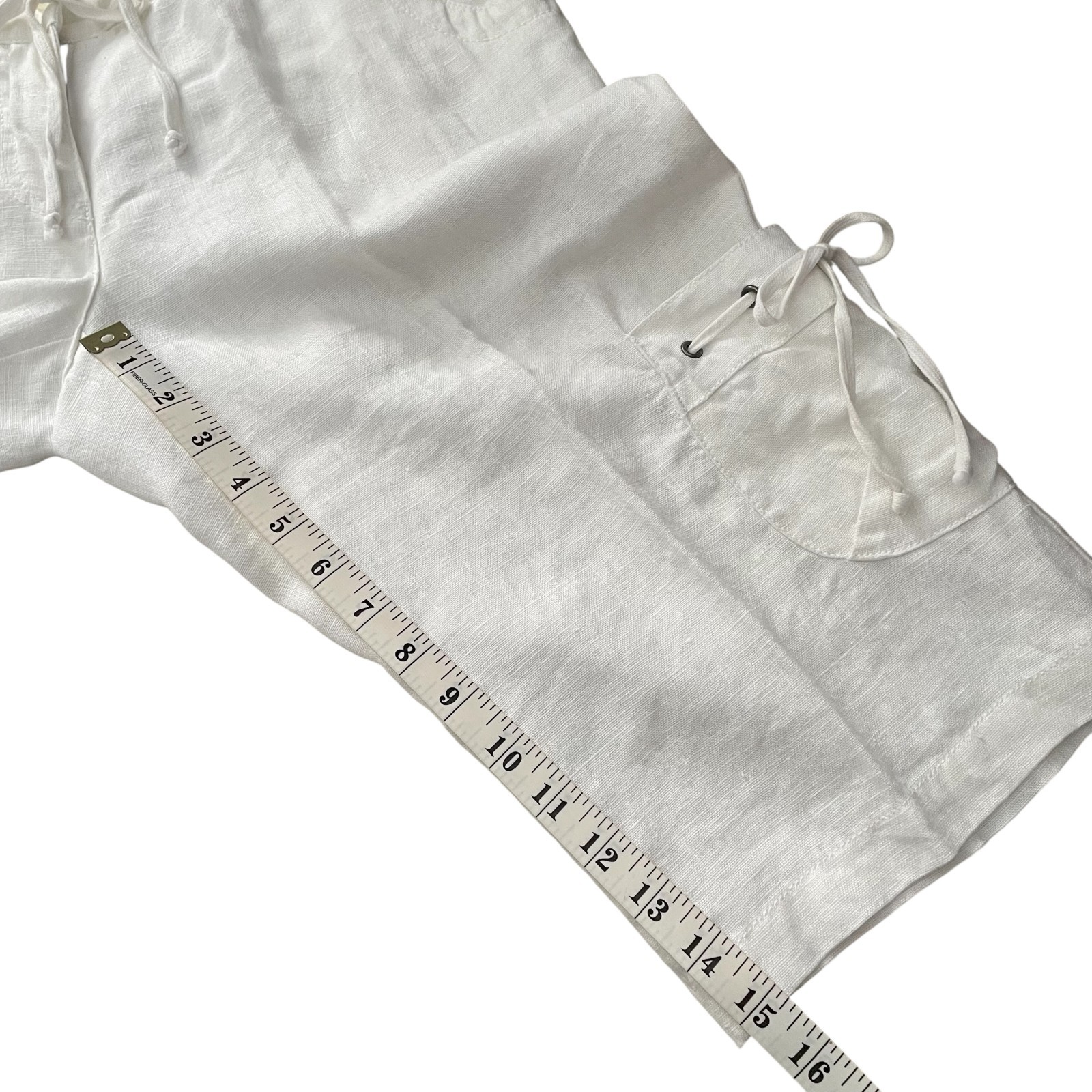 Michael Michael Kors Womens 2 Cargo Bermuda Shorts 100% Linen Pockets White thumbnail 11