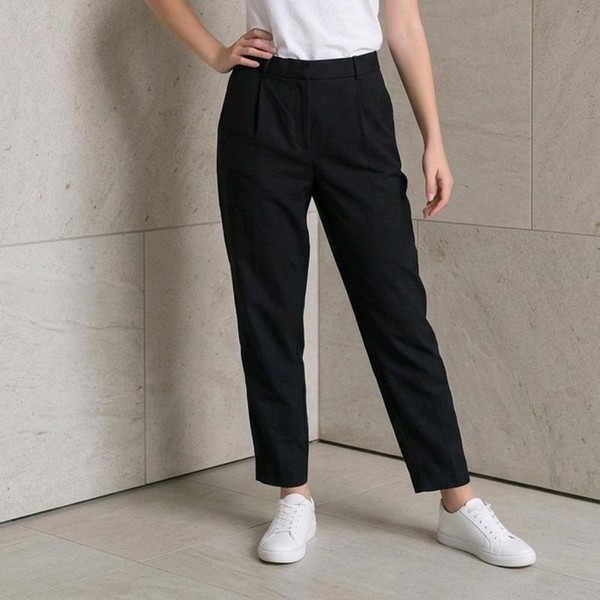 Women COS Trousers Black Wool M #89W4