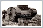 WW1 RPPC British Tank Britannia From The West Front Sailor Military Postcard