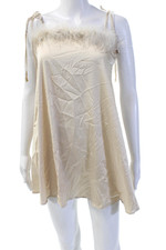 Nasty Gal Women White Satin Square Neck Short Sleeveless Dress Size 0