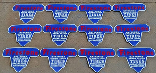 12X FIRESTONE TIRES PORCELAIN ENAMEL SIGN BOARD SIZE 11.5"X8" INCHES SINGLE/ S
