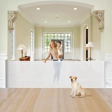 34'' Tall 100'' Extra Wide Retractable Baby Gates for Large Openings, Safety ...