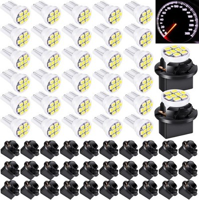 40 Pcs T10 194 168 LED Dash Instrument Light Bulbs with Twist Loc Color: White