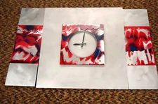  CONTEMPORARY/MODERN STONEYBROOK THREE PIECE BRUSHED ALUMINIUM WALL CLOCK