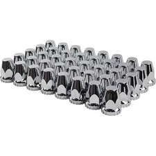 33mm X 2-34 Lug Nut Covers Chrome Abs Screw-on 40 Pack For Semi Trucks
