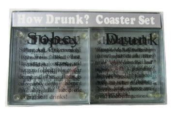 Glass Coasters  How drunk are you?  - Set of 6 - Fun Drink Coasters!