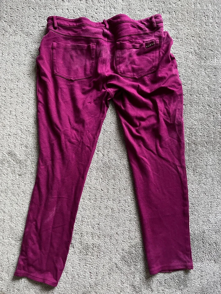 bebe 紫色紧身女式长裤拉链前装 尺寸:大号 — 第 3/4 张图片