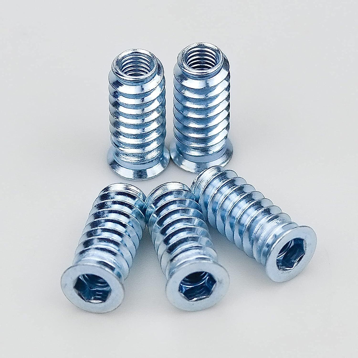 50pcs screwin nut wood M10x25 threaded socket threaded insert screwin