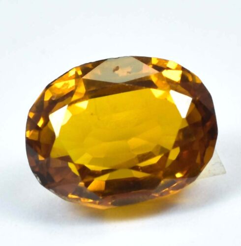 8,35 ct naturalny złoty żółty cejlon szafir owalny cięty luźny kamień szlachetny certyfikowany - Zdjęcie 1 z 3
