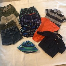 11 PC LOT BOYS SHORTS, SWIM, TOPS SZ12 MONTHS CARTERS, OLD NAVY, GYMBOREE, ETC
