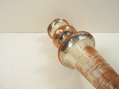 ANTIQUE FRENCH ART NOUVEAU SILVER PLATED ON COPPER CANDLESTICK 10" INCHES - Picture 7 of 10