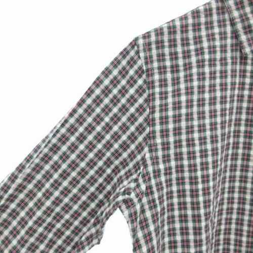 Dsquared DSQUARED2 Check Shirt Seersucker Embroidery Long Sleeve 44 S Green Used - Picture 4 of 7