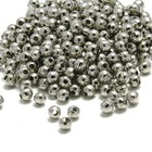 500 Platinum Silver Plated Iron Metal 4mm Round Small Little Spacer Ball Beads