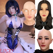 Realistic Silicone Female Mask Headwear Face Masks for Crossdresser Drag Queen