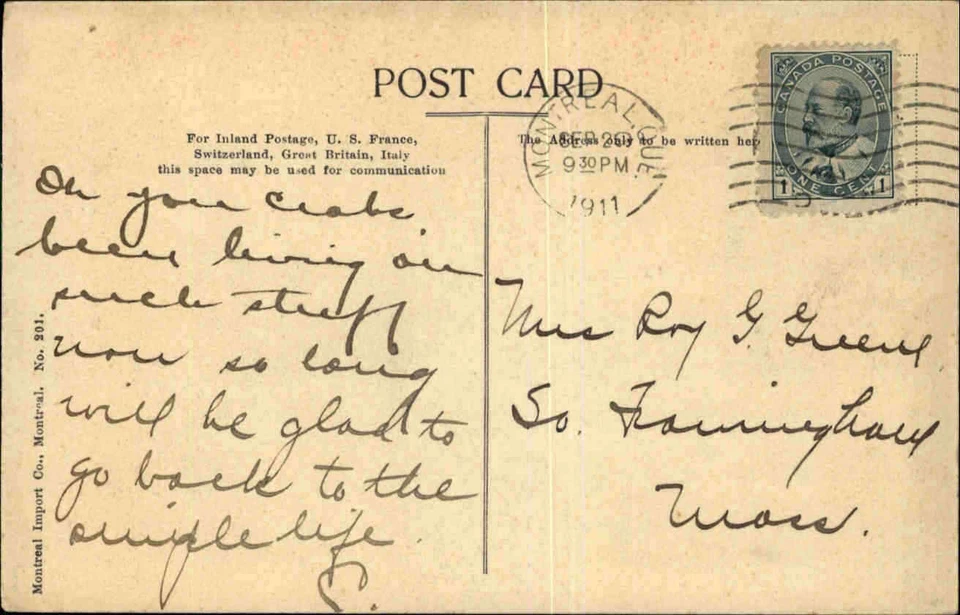 MONTREAL Kirche Church Eglise 1911 Vintage Postcard Kanada Canada Nordamerika - Bild 2 von 2