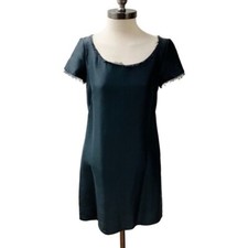 J. CREW Julianne Shift Dress Women’s SIZE 6 Gray Silk Blend Short Sleeve Lined