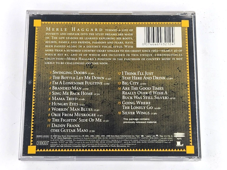 Merle Haggard - 16 Biggest Hits CD - Compilation 16 Tracks - Image 3 of 3
