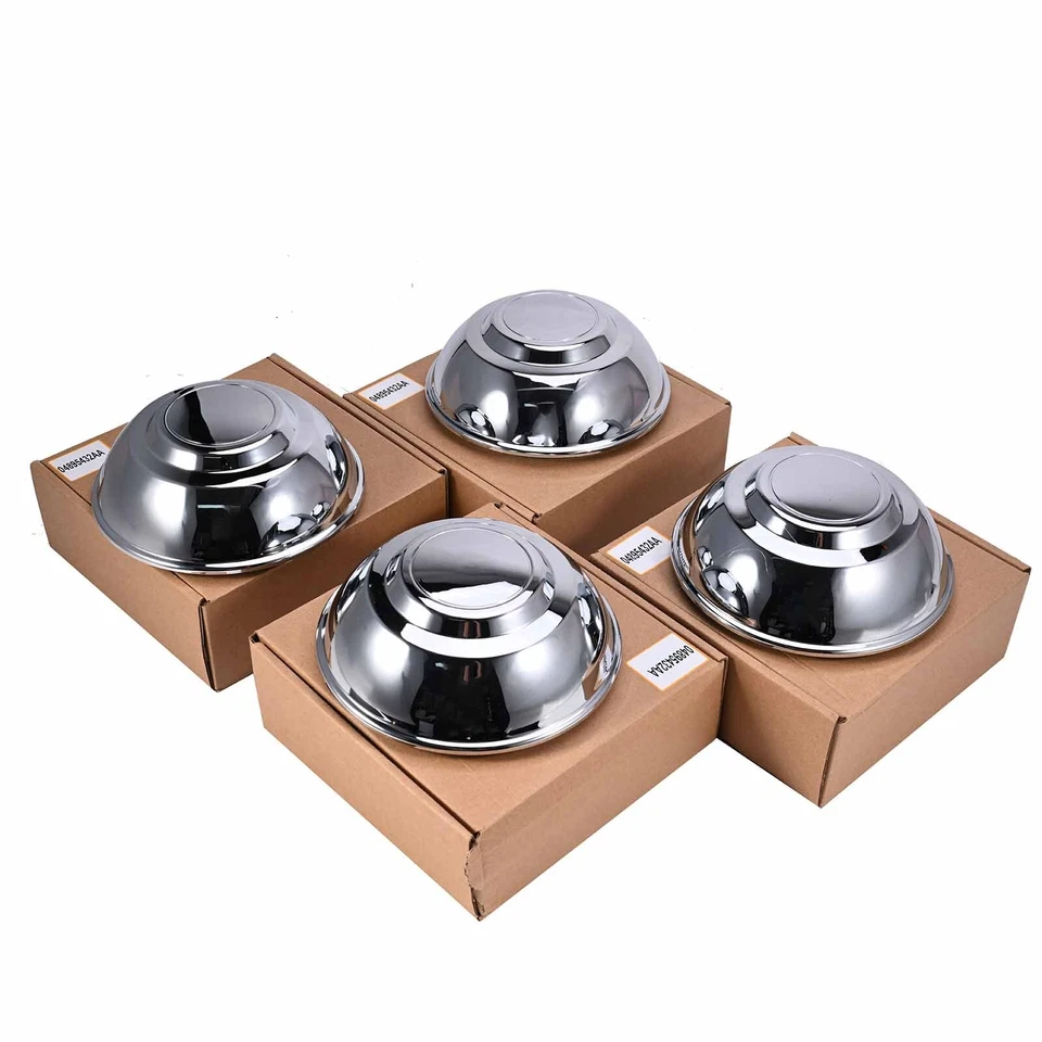 4x Chrome Center Wheel Cover Cap 4895432AA For 06-21 Chrysler 300 Dodge Charger Foto 2 de 4