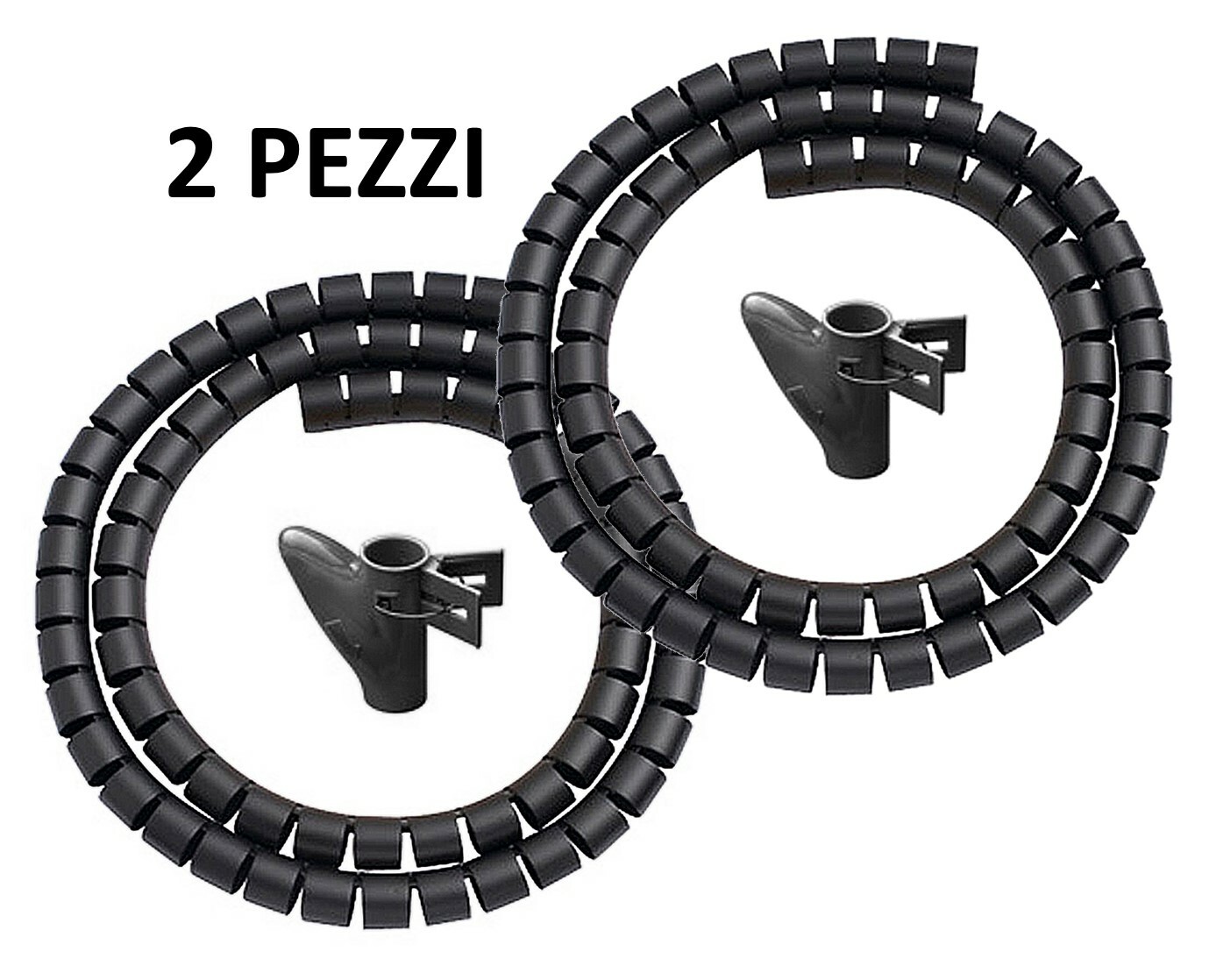 2 PEZZI Cavo Spiralato per Nascondere Fili  1,5 mt flessibile vultech sn21505