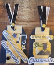 Premade Scrapbook Page/Embellished Tag Set: Graduation