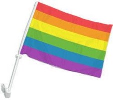 12x15 Rainbow Gay Pride LGBT Car Window Vehicle 12"x15" Flag 100D