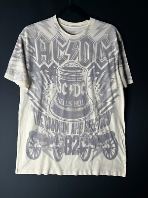 AC/DC Hells Bells Mens Large Black Rock Band Shirt Lightweight