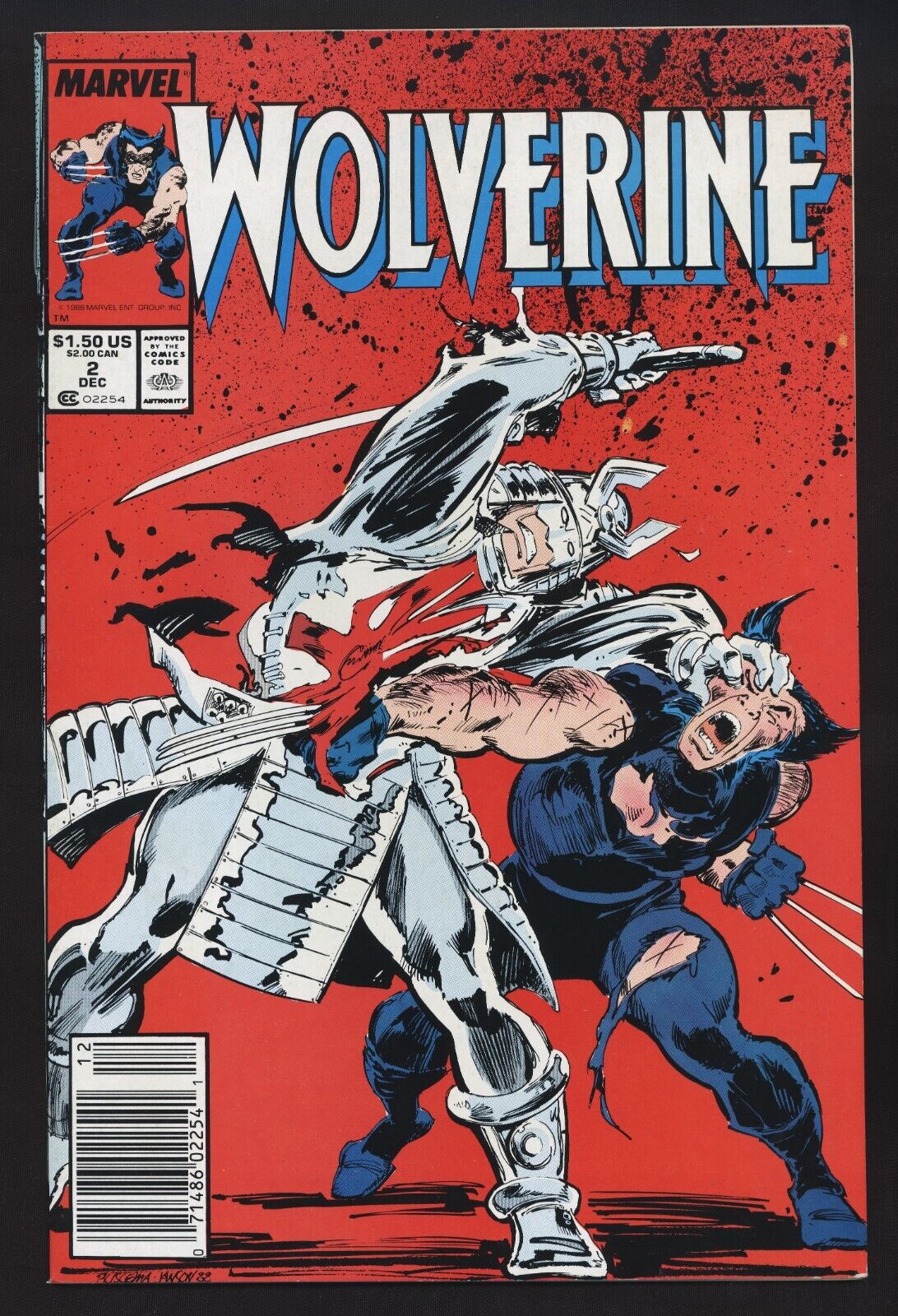 WOLVERINE #2 Marvel 1988 1st Appearance Muramasa Blade NEWSSTAND  Nice Copy !