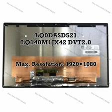 LQ0DASD521 LQ140M1JX42 FHD LCD Screen Touch Glass Digitizer Assembly For Dell