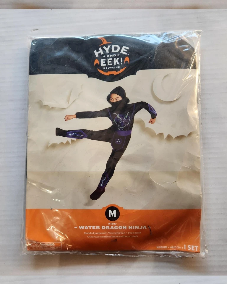 Disfraz de Halloween Hyde and Eek Dragón de Agua Ninja para Niños - Mono con Capucha Mediano Foto 4 de 4