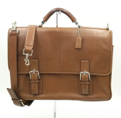 Coach G053-6455 Vintage Thompson Saddle Brown Leather Briefcase