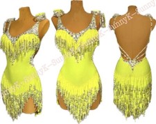 jz Handmade Women Samba Ballroom Swing Salsa Rumba Latin Dance Dress RHYTHM