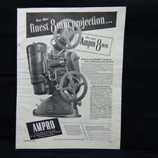AMPRO 8mm PROJECTORS CHICAGO ILL.1946 MAGAZINE ADVERTISEMENT PHOTOGRAPHY