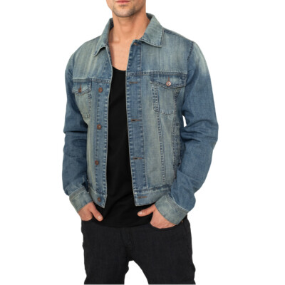 Urban Classics TB-515 Herren Denim Vintage Jeans-Jacke Biker Übergangsjacke SALE