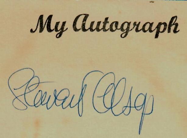 RARO!! Tarjeta 3X5 firmada a mano por el columnista Stewart Alsop "Matter Of Fact"