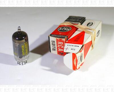 RCA and Raytheon 5BT8 Vacuum Tubes Made In USA Tested NOS Lot Of 2 +Box