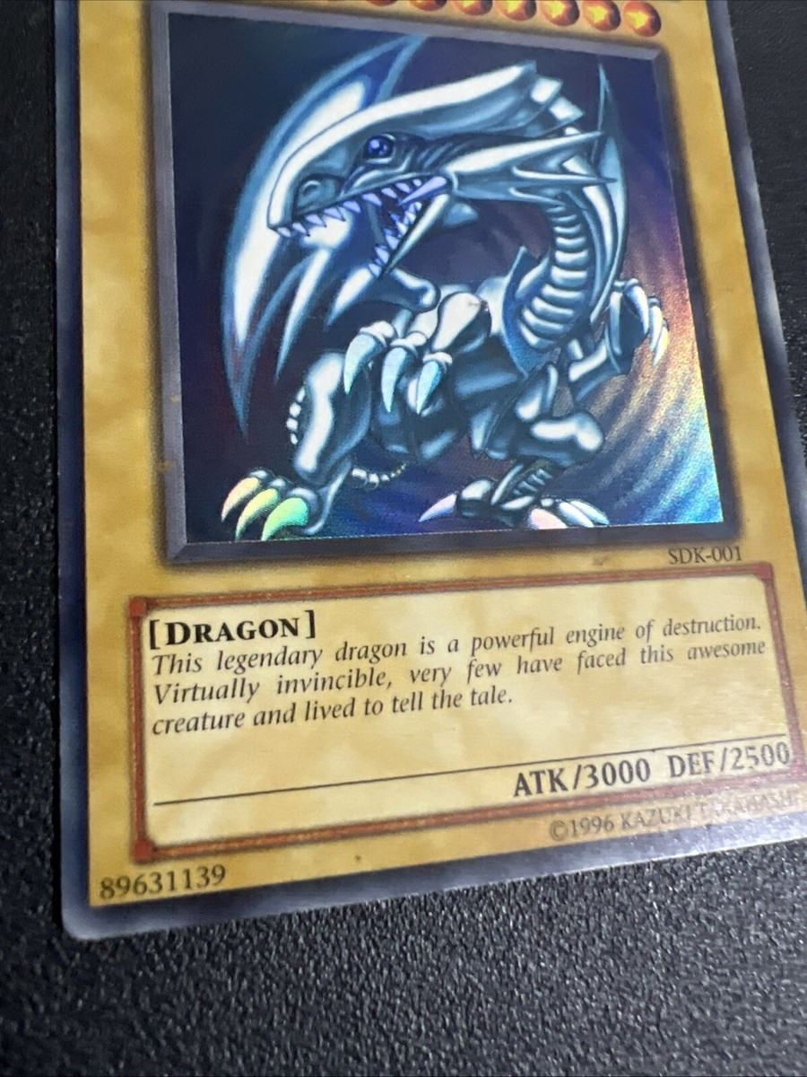 1996 Rare Blue-Eyes White Dragon Holo Yugioh Card SDK-001 | eBay