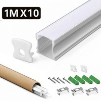 10X LED Profil Aluprofil 1M Alu Schiene Leiste Profile FüR Led-Streifen Eloxiert