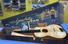 Vintage Gene Autry Kids Guitar with Box, Chord Player Book Missing 1 String