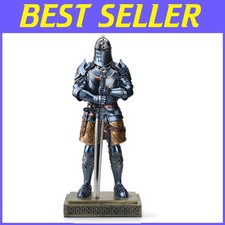 Polyresin Knight Swordsman Armor Statue 15.12" Medieval Blue