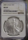 2007 US Silver Eagle $1 NGC MS69