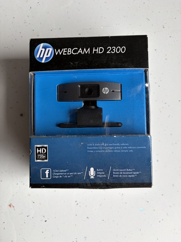 New HP HD 2300 PC Webcam Camera Built in Mic 720p High Definition Live Streaming