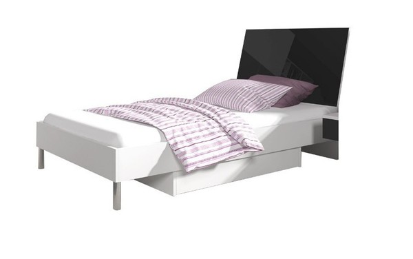 Kinderzimmer Bett Einzelbett Jugendzimmer Schwarz Holz Schlafzimmer Betten Neu-image