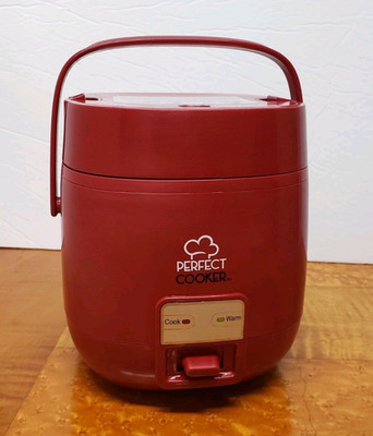 PERFECT COOKER Fusion Life Brands 3 Cup Touch Rice & More - New w/o Box - Red