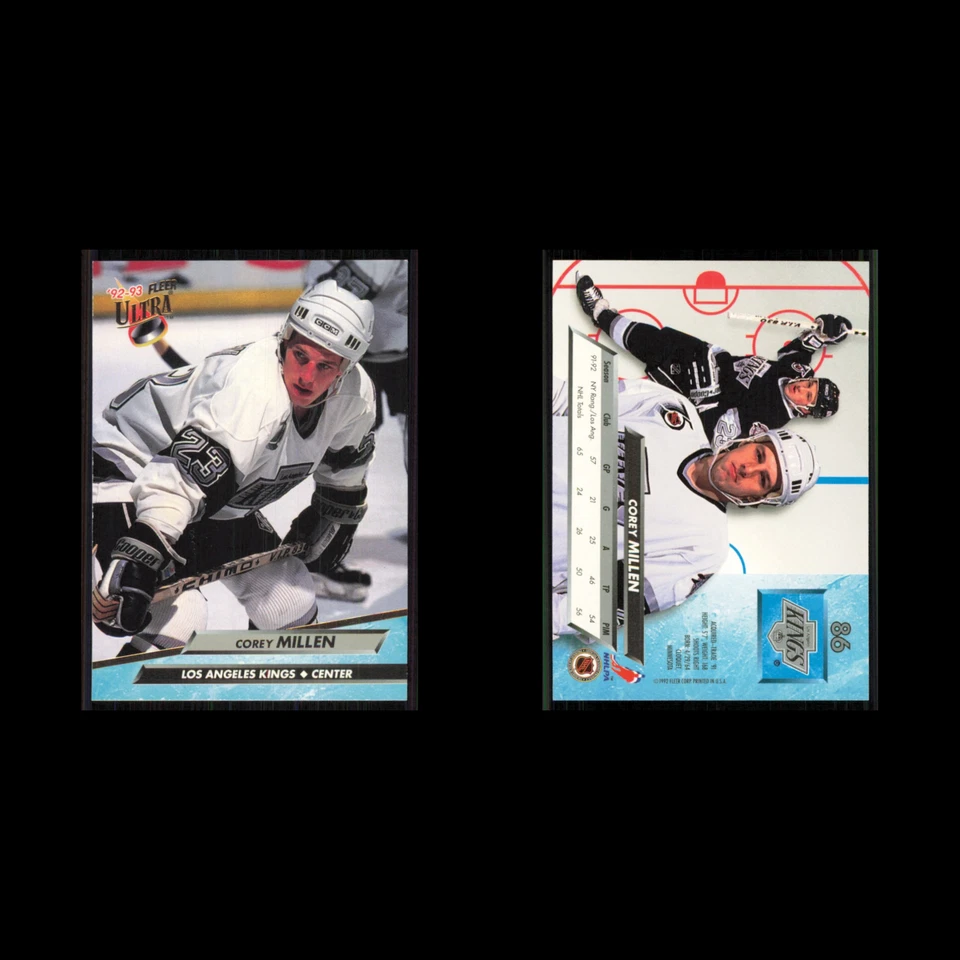 Corey Millen #86 1992 Fleer Ultra Los Angeles Kings Hockey Card NHL NM - Image 3 of 3