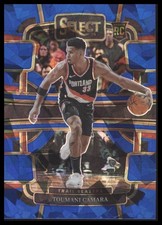Toumani Camara Rookie 2023-24 Panini Select Blue Cracked Ice Prizm RC