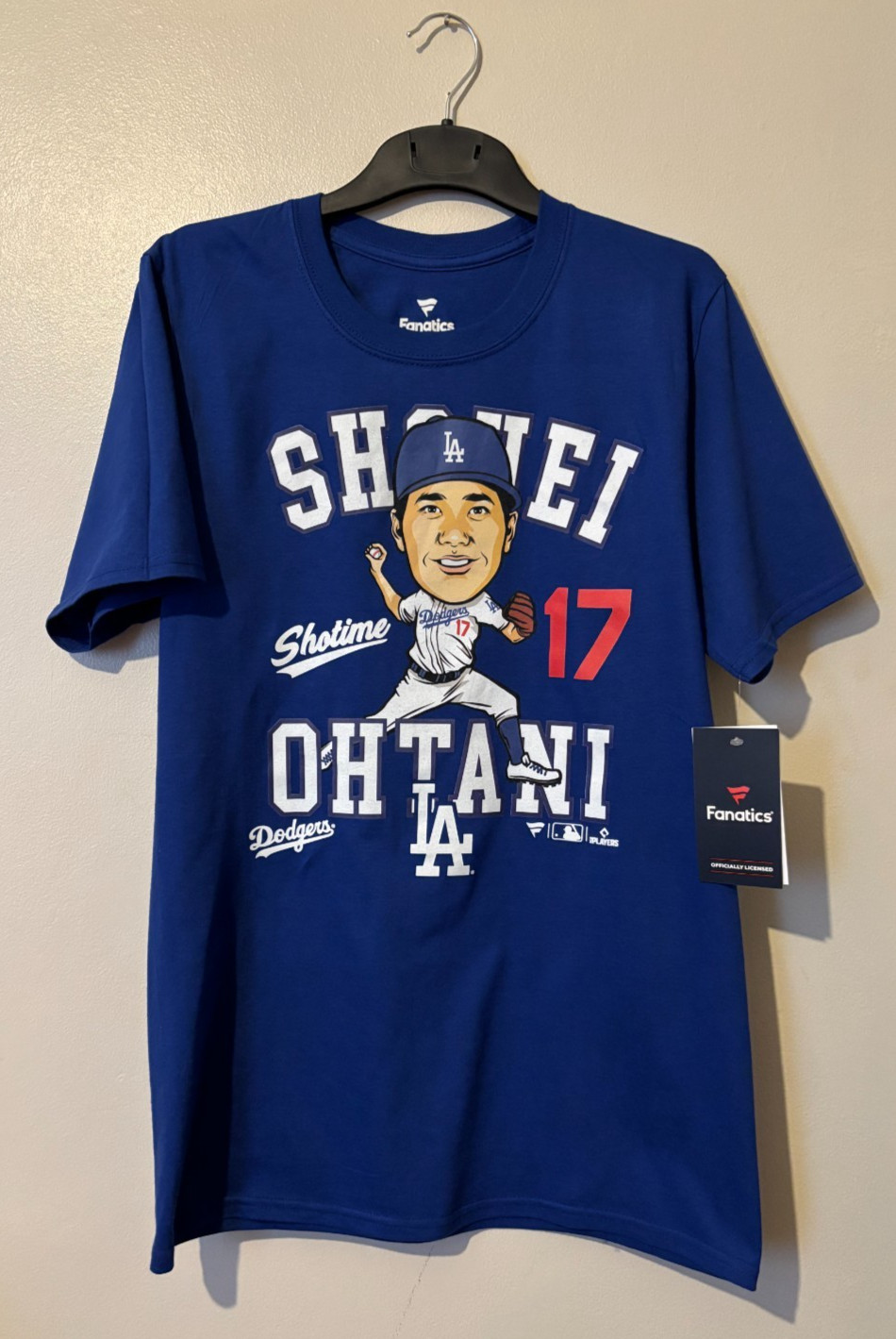 Fanatics MLB Caricature T-Shirt Shohei Ohtani LA Dodgers Baseball S BNWT Royal