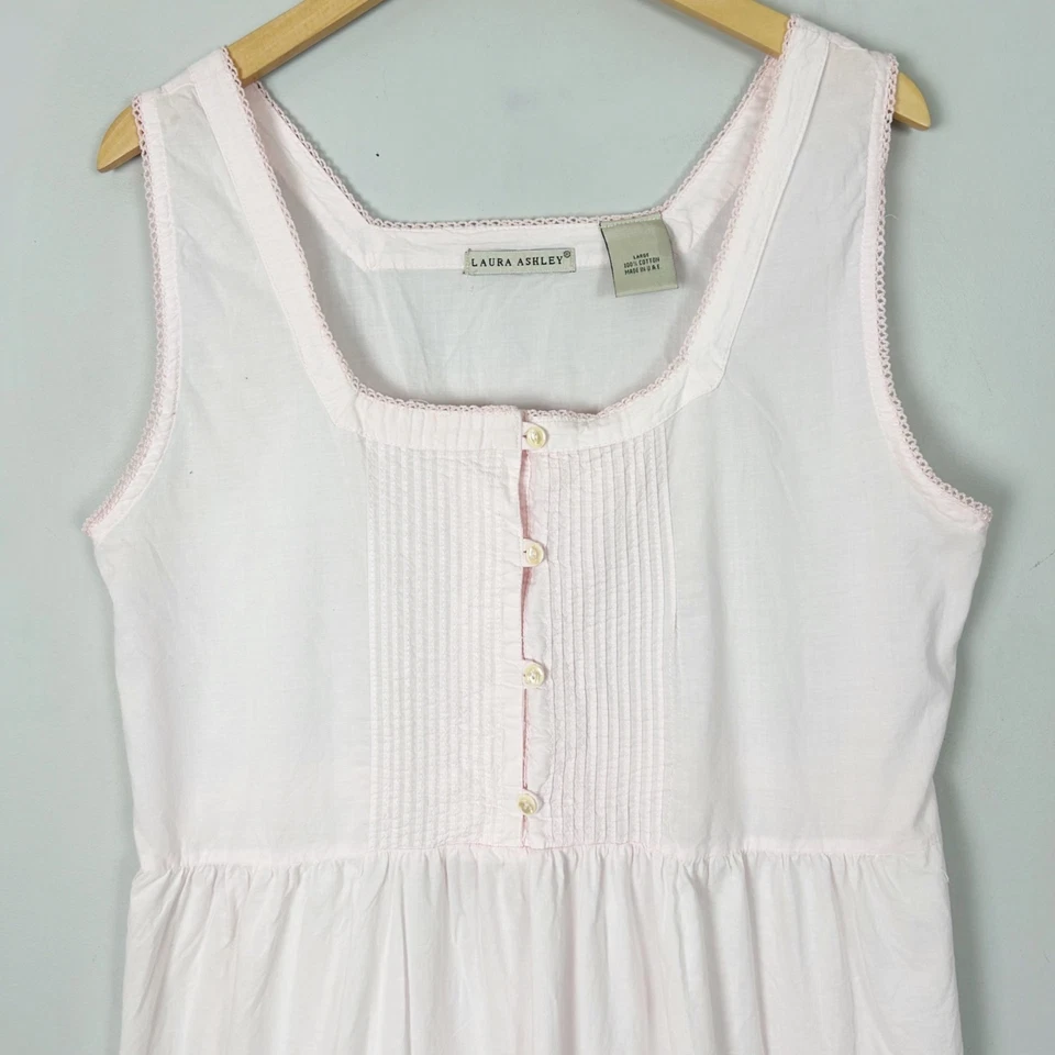 De Colección Laura Ashley Camisón Largo Algodón Pijama Volantes Dobladillo Talla Grande Para Mujer Foto 2 de 4